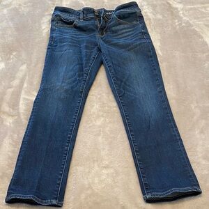 American Eagle Outfitters Women's Blue Crop Leg Jeans.